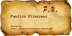 Paulics Ulisszesz névjegykártya